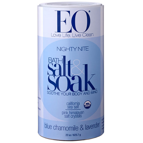 EO Products Organic Bath Salts Nighty Nite - Blue Chamomile & Lavender, 21.5 oz, EO Products