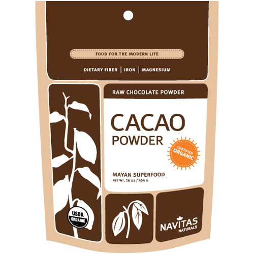 unknown Organic Cacao Powder, Raw Chocolate Powder, 16 oz, Navitas Naturals