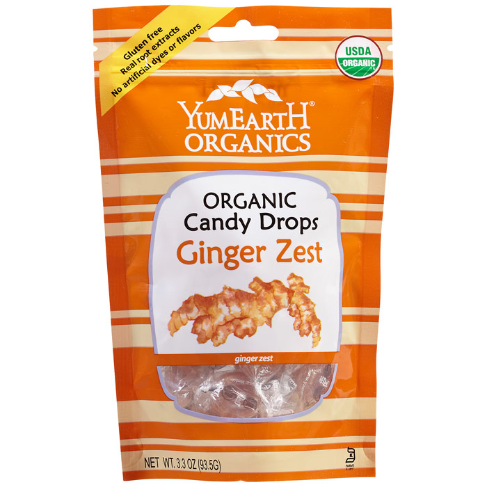YummyEarth (Yummy Earth) Organic Candy Drops Pouch, Ginger Zest, 3.3 oz x 6 Pouches, YummyEarth (Yummy Earth)