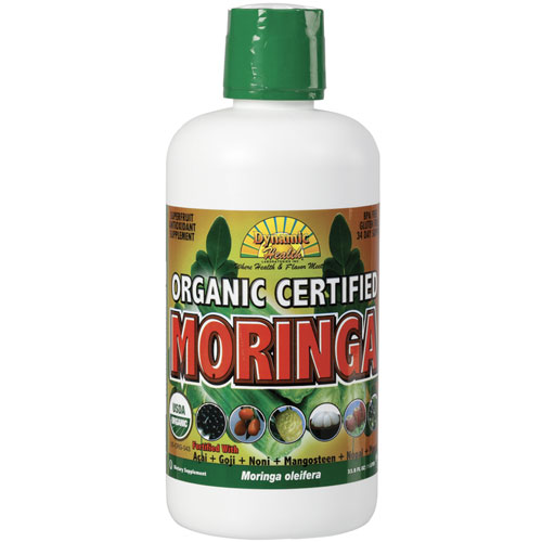 Dynamic Health Laboratories Organic Certified Moringa Olfeira Juice Blend, 33.8 oz, Dynamic Health Laboratories