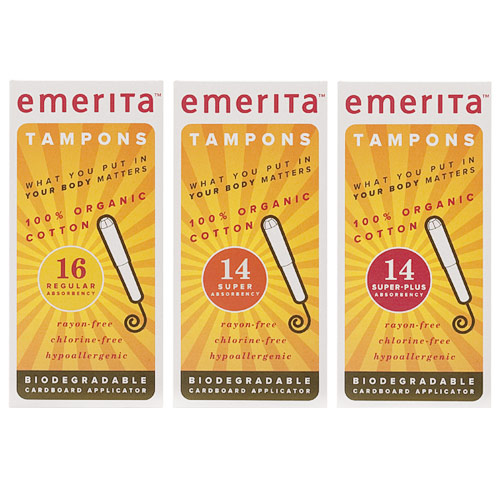 Emerita Organic Cotton Multipack Applicator Tampons, 32 ct, Emerita