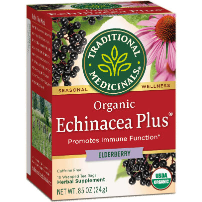 Traditional Medicinals Teas Organic Echinacea Elder Tea 16 bags, Traditional Medicinals Teas