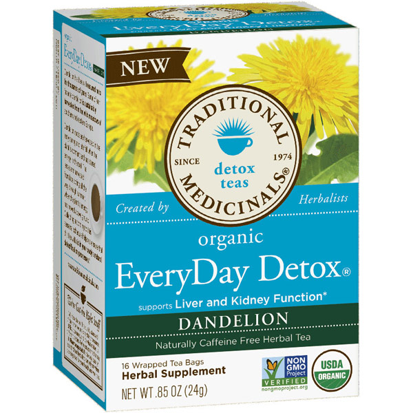 Traditional Medicinals Teas Organic EveryDay Detox Dandelion Tea, 16 Tea Bags, Traditional Medicinals Teas