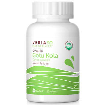 Veria SO Self Optimize Organic Gotu Kola, Mental Fatigue Support, 120 Tablets, Veria