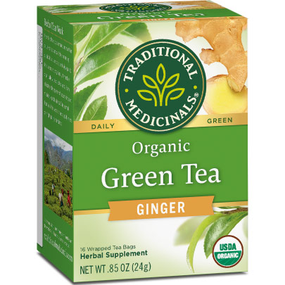 Traditional Medicinals Teas Organic Green Tea with Ginger 16 bags, Traditional Medicinals Teas
