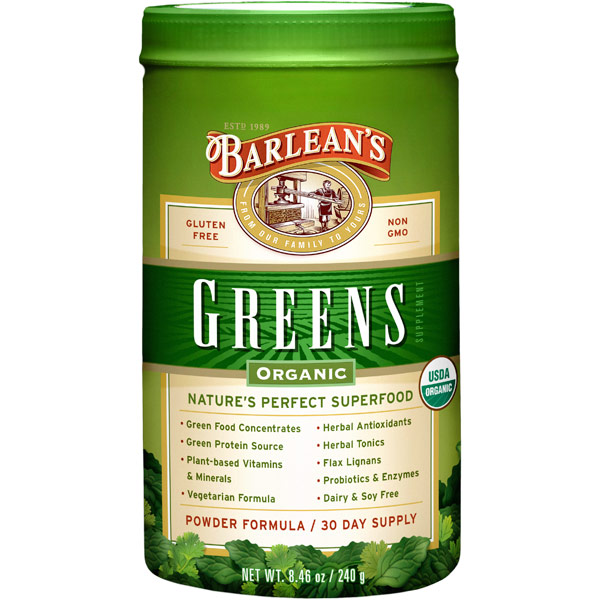 unknown Organic Greens Powder (Green Food Concentrates), 8.46 oz, Barlean's Organic Oils