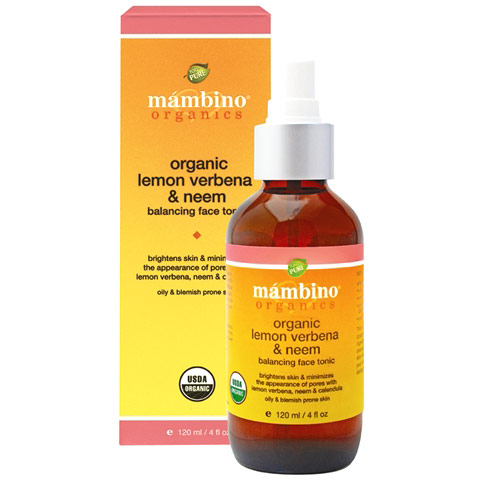 Mambino Organics Organic Lemon Verbena & Neem Balancing Face Tonic, Antiseptic Toner, 4 oz, Mambino Organics