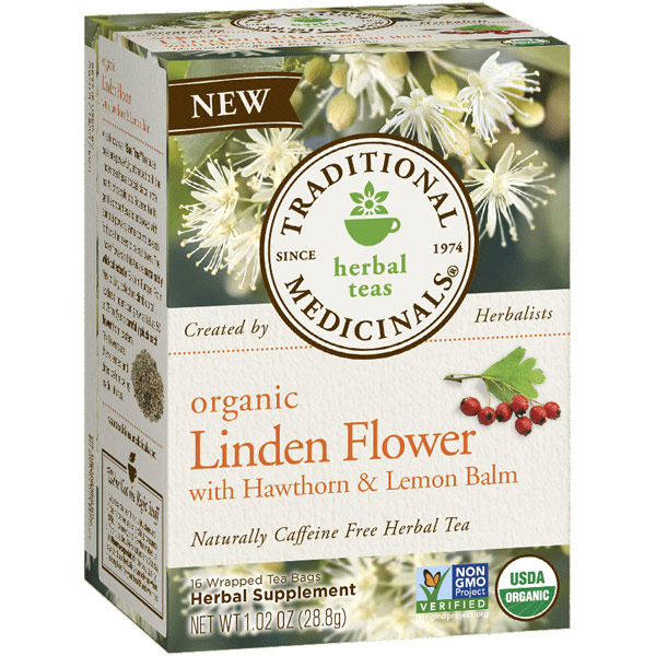 Traditional Medicinals Teas Organic Linden Flower Tea, 16 Tea Bags, Traditional Medicinals Teas