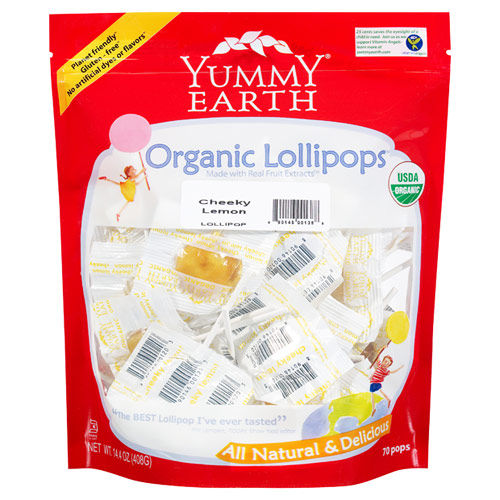 YummyEarth (Yummy Earth) Organic Lollipops, Cheeky Lemon, 12.3 oz, YummyEarth (Yummy Earth)