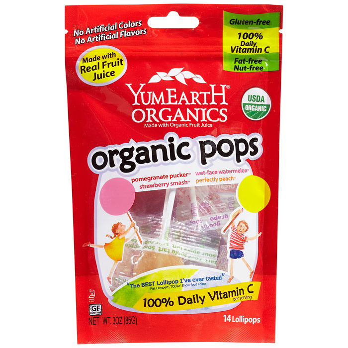 YummyEarth (Yummy Earth) Organic Lollipops Pouch, Fruit Lollipops, 3 oz (15 Lollipops), YummyEarth (Yummy Earth)