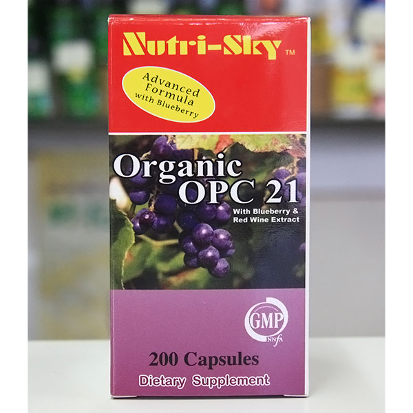 Nutri-Sky Organic OPC 21, With Blueberry & Red Wine Extract, 200 Capsules, Nutri-Sky
