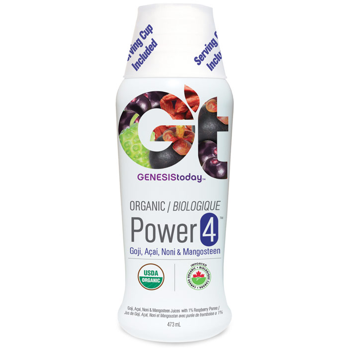 Genesis Today Power4, Organic Superfruit Juice Blend, 16 oz, Genesis Today