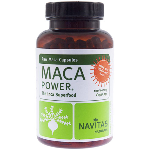 Navitas Naturals Organic Raw Maca Powder Capsules, 500 mg, 100 Veggie Caps, Navitas Naturals