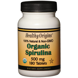 Healthy Origins Organic Spirulina 500 mg, 180 Tablets, Healthy Origins