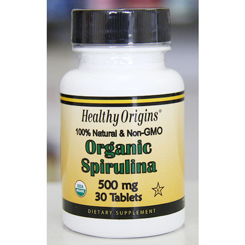 Healthy Origins Organic Spirulina 500 mg, 30 Tablets, Healthy Origins