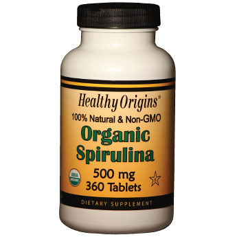 Healthy Origins Organic Spirulina 500 mg, 360 Tablets, Healthy Origins