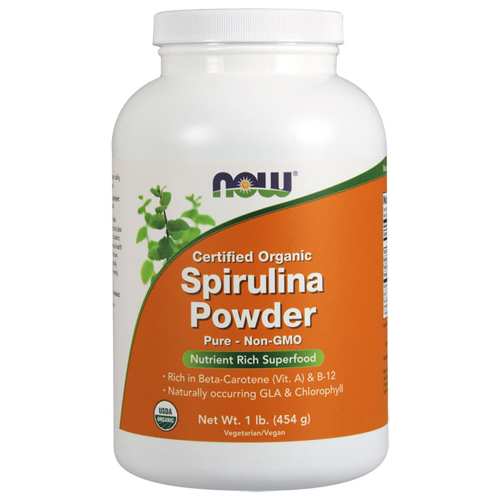NOW Foods Organic Spirulina Powder, 1 lb Cannister, NOW Foods