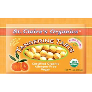 St. Claire's Organics Organic Tangerine Tarts Candy Pouch, 0.56 oz x 12 pc, St. Claire's Organics