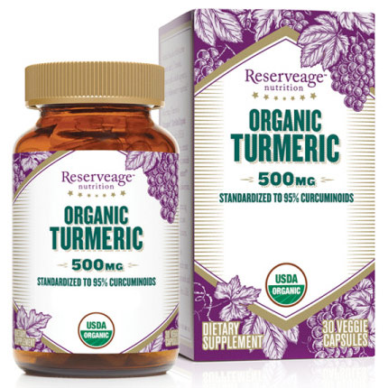 ReserveAge Organics Organic Turmeric 500 mg, 30 Veggie Capsules, ReserveAge Organics