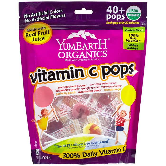 YummyEarth (Yummy Earth) YumEarth Organics Assorted Vitamin C Pops, 8.5 oz, YummyEarth (Yummy Earth)