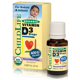 ChildLife Essentials Organic Vitamin D3 Drops for Babies & Infants, Natural Berry Flavor, 10 ml, ChildLife Essentials