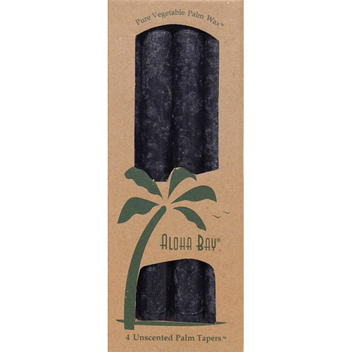 Aloha Bay Palm Tapers 9 Inch, Unscented, Charcoal, 4 Candles, Aloha Bay