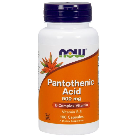 NOW Foods Pantothenic Acid 500mg from Calcium Pantothenate 100 Caps, NOW Foods