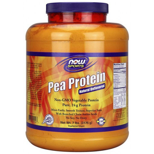 NOW Foods Pea Protein Natural Unflavored, Value Size, 7 lb, NOW Foods