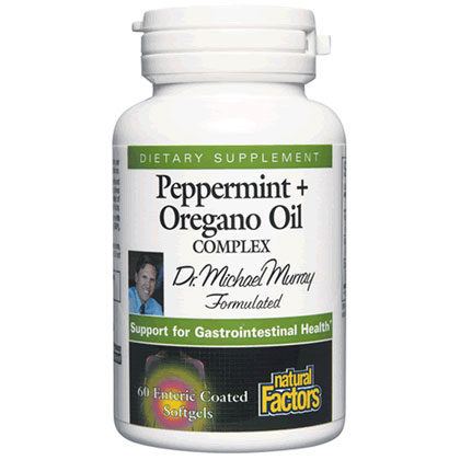 Natural Factors Peppermint & Oregano Oil 60 Softgels, Natural Factors