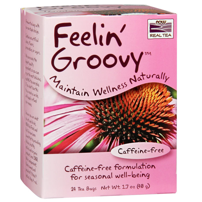 NOW Foods Feelin' Groovy Tea, Seasonal Well-being Blend, 24 Tea Bags, NOW Foods