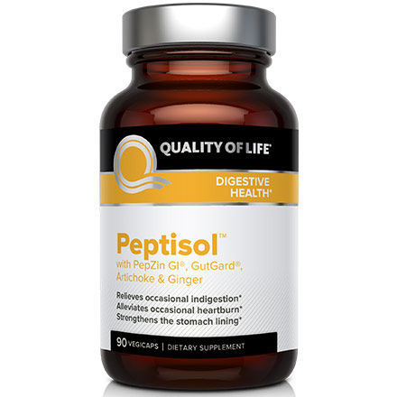 Quality of Life Labs Peptisol, With PepZin GI and Artichoke, 90 Vegicaps, Quality of Life Labs