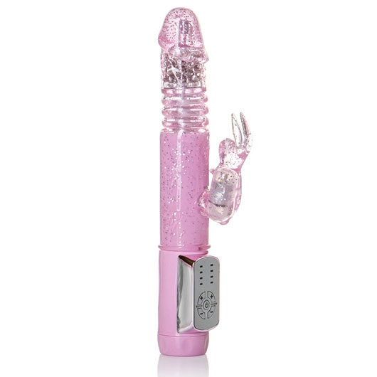 California Exotic Novelties Petite Thrusting Jack Rabbit Vibrator - Pink, Waterproof Vibe, California Exotic Novelties
