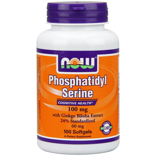 NOW Foods Phosphatidyl Serine 100mg / Ginkgo Biloba 60mg 100 Gels, NOW Foods