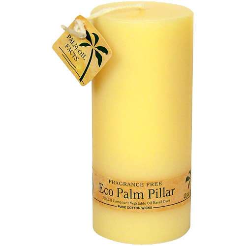 Aloha Bay Eco Palm Wax Pillar Candle, Unscented, Cream, 6 Candles, Aloha Bay