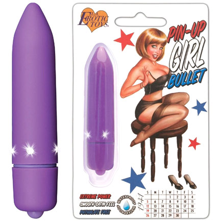 Erotic Toy Brokers Pin-Up Girl Bullet Vibrator, Purple, Erotic Toy Brokers
