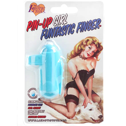 Erotic Toy Brokers Pin-Up Girl Funtastic Finger Vibrator, Blue, Erotic Toy Brokers