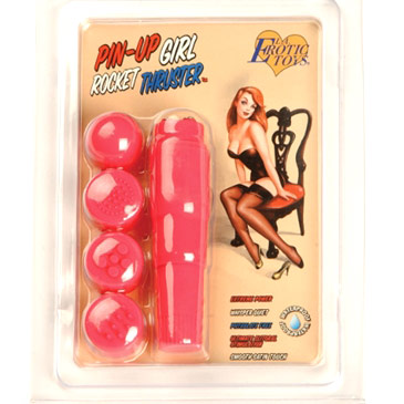 Erotic Toy Brokers Pin-Up Girl Rocket Thruster Vibrator, Pink, Erotic Toy Brokers