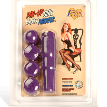 Erotic Toy Brokers Pin-Up Girl Rocket Thruster Vibrator, Purple, Erotic Toy Brokers