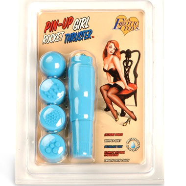 Erotic Toy Brokers Pin-Up Girl Rocket Thruster Vibrator, Turquoise, Erotic Toy Brokers