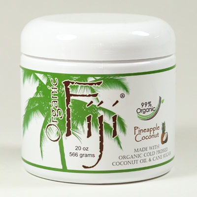 Organic Fiji Pineapple Coconut Sugar Polish, Organic Coconut Oil Face & Body Polish, 20 oz, Organic Fiji