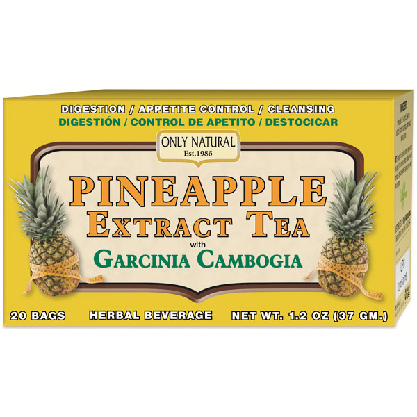 Only Natural Inc. Pineapple Extract Tea with Garcinia Cambogia, 20 Tea Bags, Only Natural Inc.