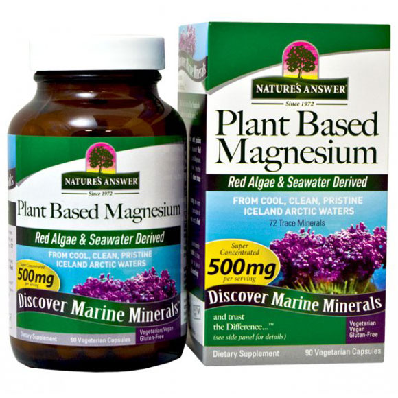 Plant Based Magnesium, Aquamin Marine Minerals, 90 Vegetarian Capsules, Natures Answer