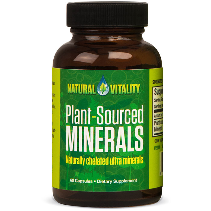 Natural Vitality Plant-Sourced Minerals, 60 Vegan Capsules, Natural Vitality