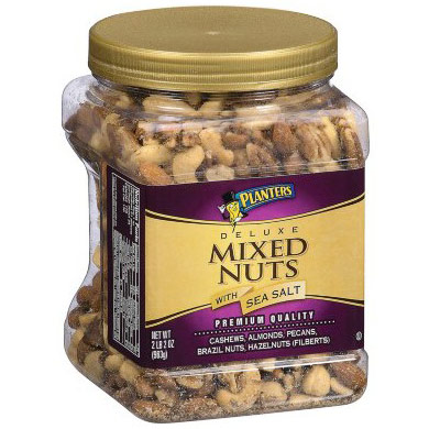 Kraft Foods Planters Deluxe Mixed Nuts with Sea Salt, 34 oz