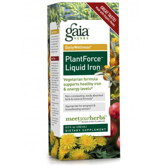 Gaia Herbs Plantforce Liquid Iron, Supports Healthy Energy Levels, 16 oz, Gaia Herbs