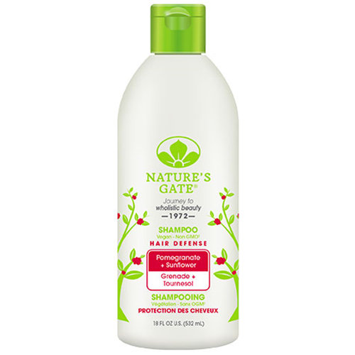 Nature's Gate Pomegranate Sunflower Hair Defense Shampoo for Color-Enhanced Hair, 18 oz, Nature's Gate