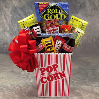 Elegant Gift Baskets Online Popcorn Pack Gift Basket, Medium Size, Elegant Gift Baskets Online