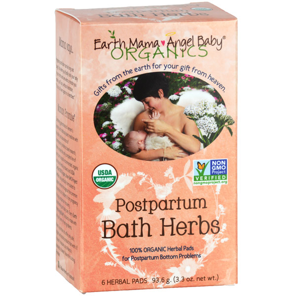Earth Mama Angel Baby Organic Postpartum Bath Herbs, 6 Herbal Pads, Earth Mama Angel Baby