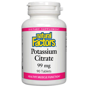 Natural Factors Potassium Citrate 99mg 90 Tablets, Natural Factors