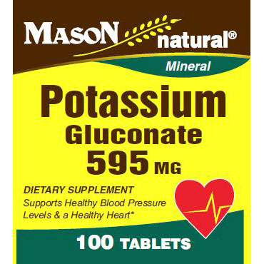 Mason Natural Potassium Gluconate 595 mg, 100 Tablets, Mason Natural